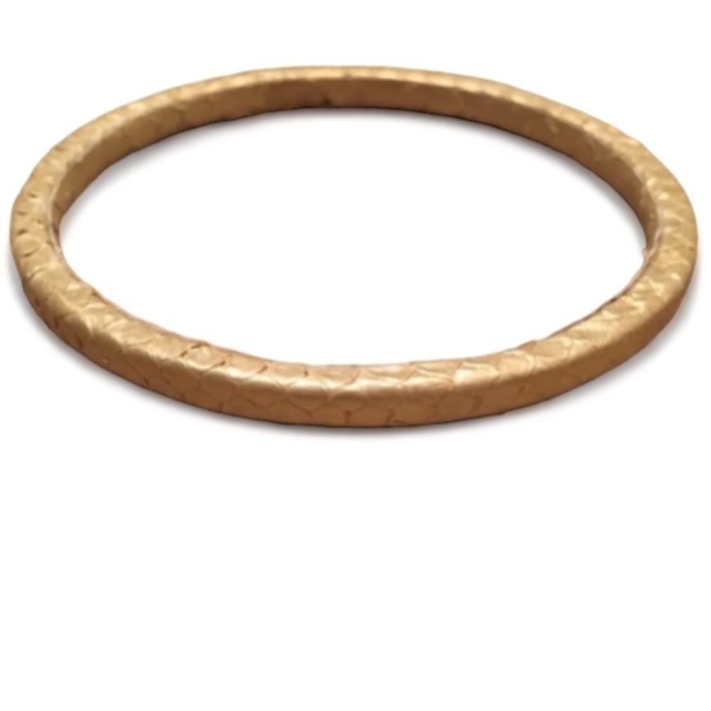 New PRESMER Snakeskin Genuine Leather Gold Bangle Bracelet NEW